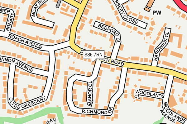 SS6 7RN map - OS OpenMap – Local (Ordnance Survey)