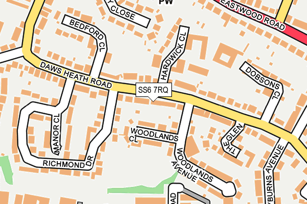 SS6 7RQ map - OS OpenMap – Local (Ordnance Survey)