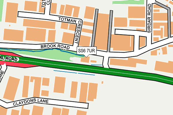 SS6 7UR map - OS OpenMap – Local (Ordnance Survey)