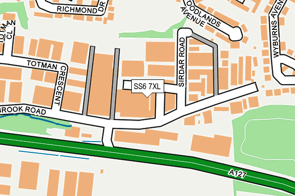SS6 7XL map - OS OpenMap – Local (Ordnance Survey)