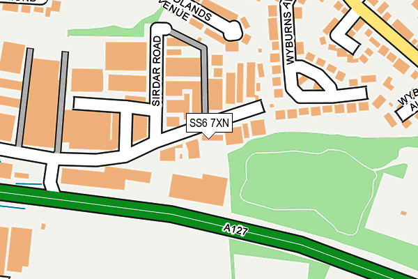 SS6 7XN map - OS OpenMap – Local (Ordnance Survey)