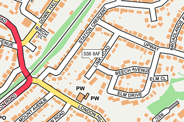 SS6 8AF map - OS OpenMap – Local (Ordnance Survey)