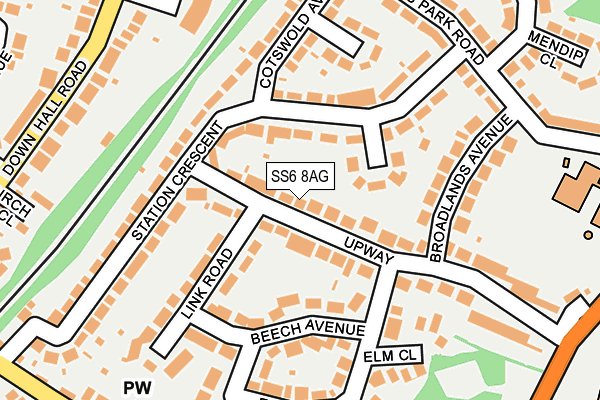 SS6 8AG map - OS OpenMap – Local (Ordnance Survey)