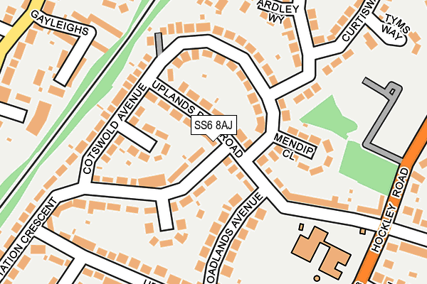SS6 8AJ map - OS OpenMap – Local (Ordnance Survey)