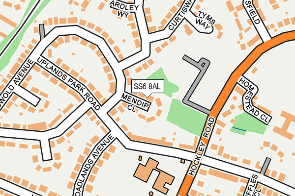 SS6 8AL map - OS OpenMap – Local (Ordnance Survey)