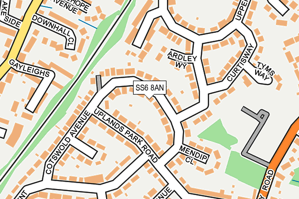 SS6 8AN map - OS OpenMap – Local (Ordnance Survey)