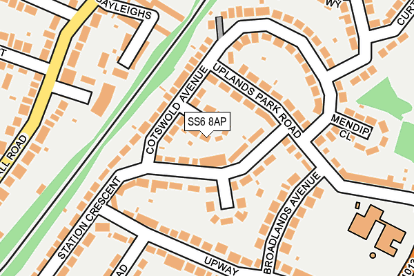 SS6 8AP map - OS OpenMap – Local (Ordnance Survey)