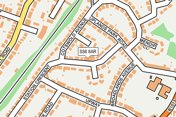 SS6 8AR map - OS OpenMap – Local (Ordnance Survey)