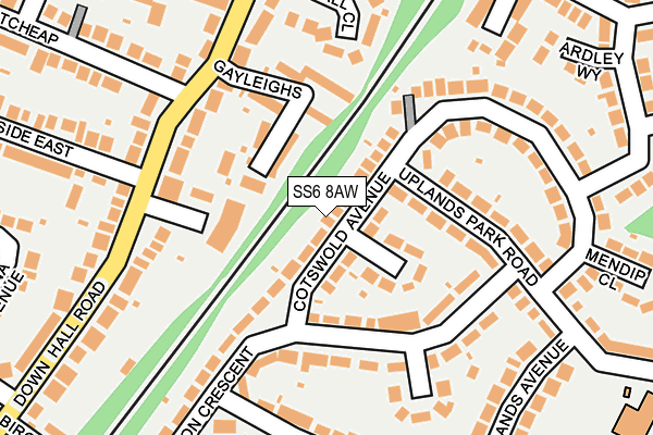 SS6 8AW map - OS OpenMap – Local (Ordnance Survey)