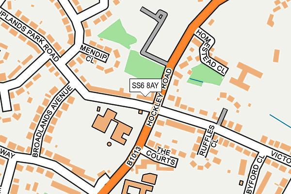 SS6 8AY map - OS OpenMap – Local (Ordnance Survey)