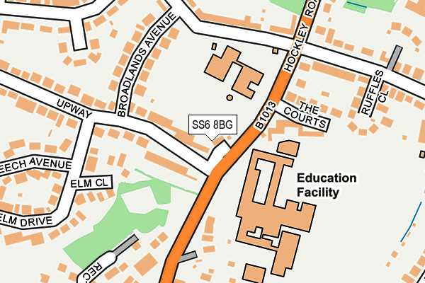 SS6 8BG map - OS OpenMap – Local (Ordnance Survey)