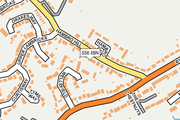 SS6 8BN map - OS OpenMap – Local (Ordnance Survey)
