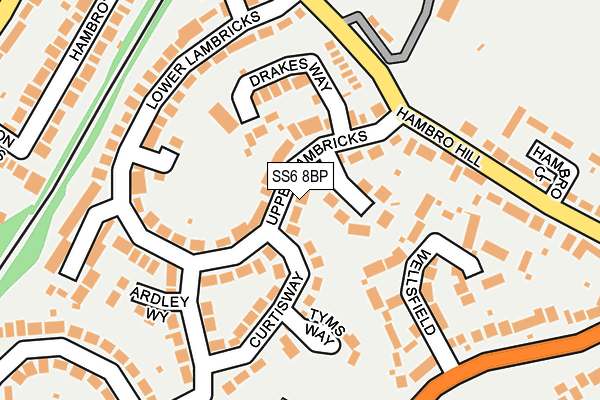 SS6 8BP map - OS OpenMap – Local (Ordnance Survey)