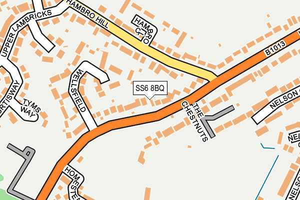 SS6 8BQ map - OS OpenMap – Local (Ordnance Survey)