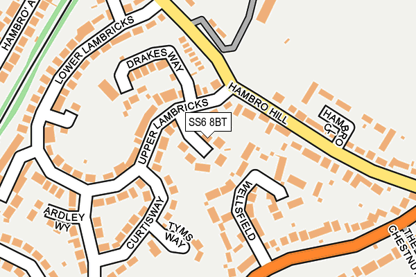 SS6 8BT map - OS OpenMap – Local (Ordnance Survey)