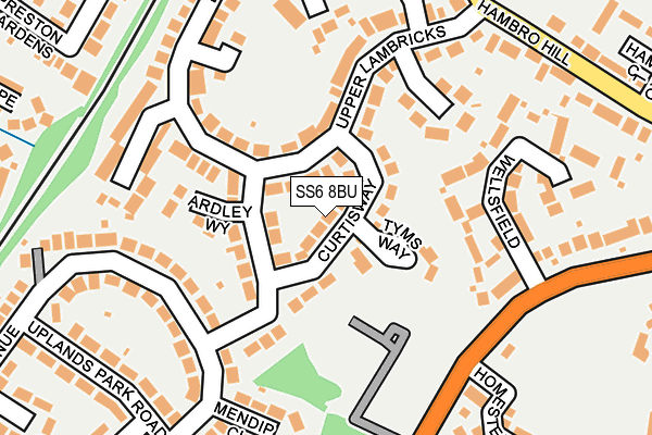 SS6 8BU map - OS OpenMap – Local (Ordnance Survey)