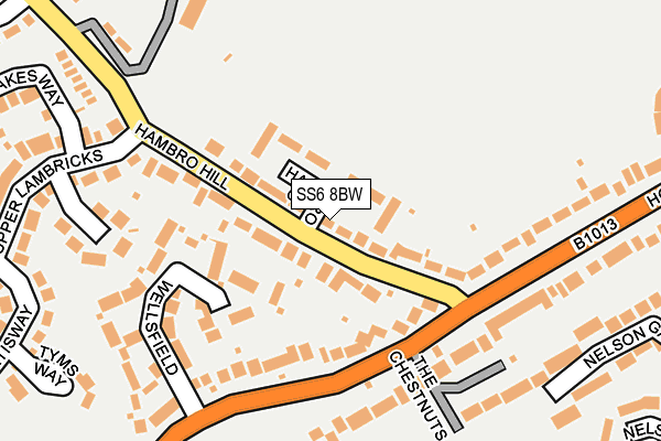 SS6 8BW map - OS OpenMap – Local (Ordnance Survey)