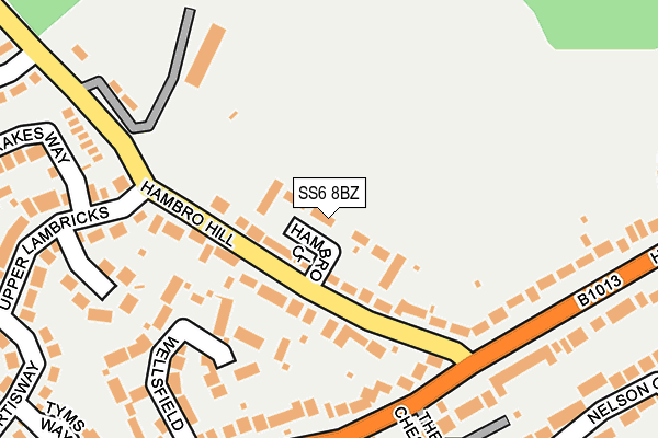 SS6 8BZ map - OS OpenMap – Local (Ordnance Survey)