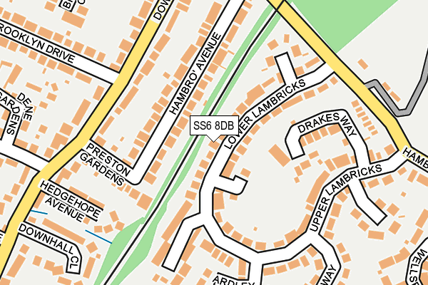 SS6 8DB map - OS OpenMap – Local (Ordnance Survey)