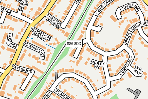 SS6 8DD map - OS OpenMap – Local (Ordnance Survey)