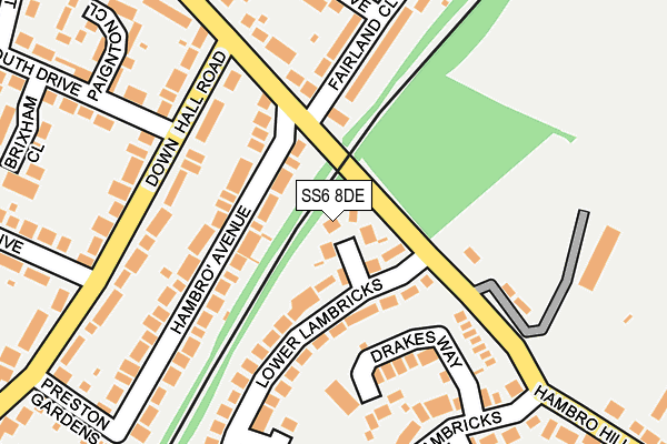 SS6 8DE map - OS OpenMap – Local (Ordnance Survey)