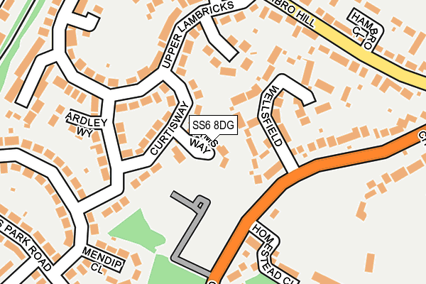 SS6 8DG map - OS OpenMap – Local (Ordnance Survey)