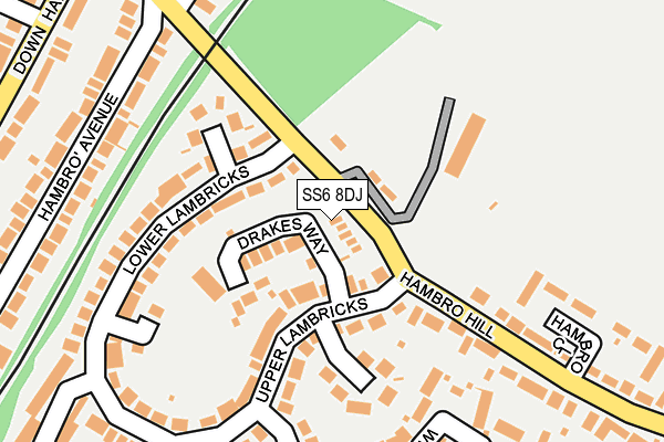 SS6 8DJ map - OS OpenMap – Local (Ordnance Survey)