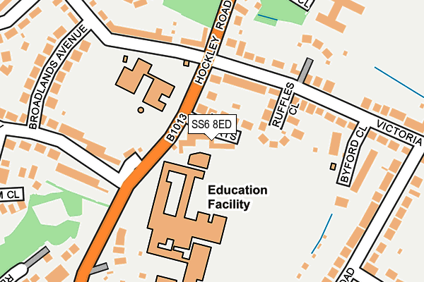 SS6 8ED map - OS OpenMap – Local (Ordnance Survey)