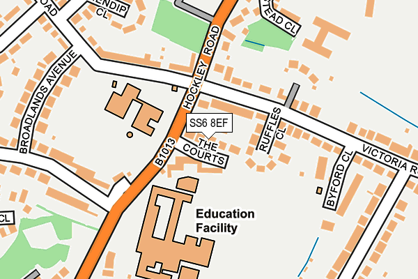 SS6 8EF map - OS OpenMap – Local (Ordnance Survey)