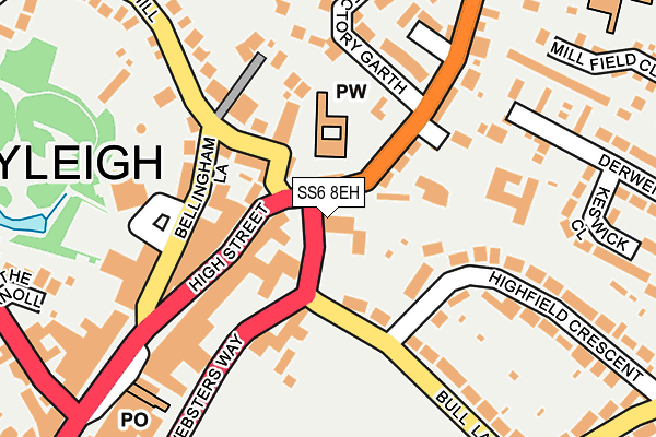 SS6 8EH map - OS OpenMap – Local (Ordnance Survey)