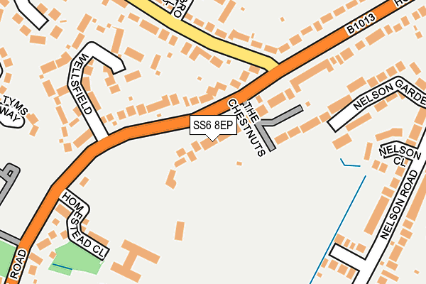 SS6 8EP map - OS OpenMap – Local (Ordnance Survey)