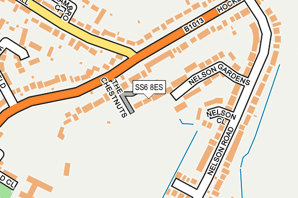 SS6 8ES map - OS OpenMap – Local (Ordnance Survey)