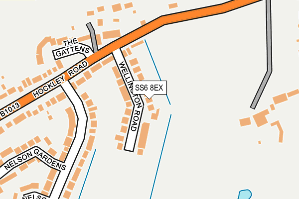 SS6 8EX map - OS OpenMap – Local (Ordnance Survey)