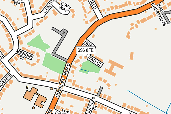 SS6 8FE map - OS OpenMap – Local (Ordnance Survey)