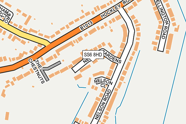 SS6 8HD map - OS OpenMap – Local (Ordnance Survey)