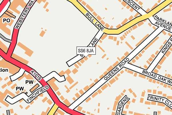 SS6 8JA map - OS OpenMap – Local (Ordnance Survey)