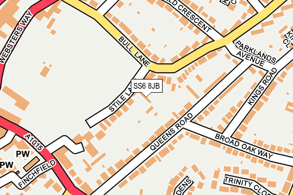SS6 8JB map - OS OpenMap – Local (Ordnance Survey)