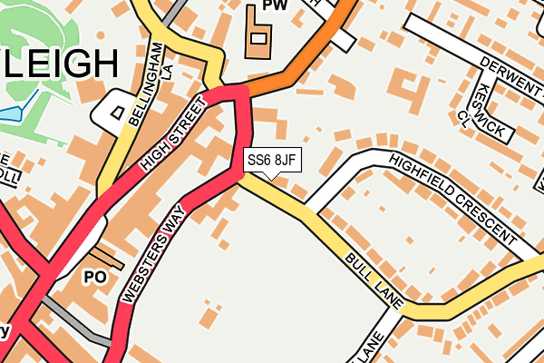 SS6 8JF map - OS OpenMap – Local (Ordnance Survey)