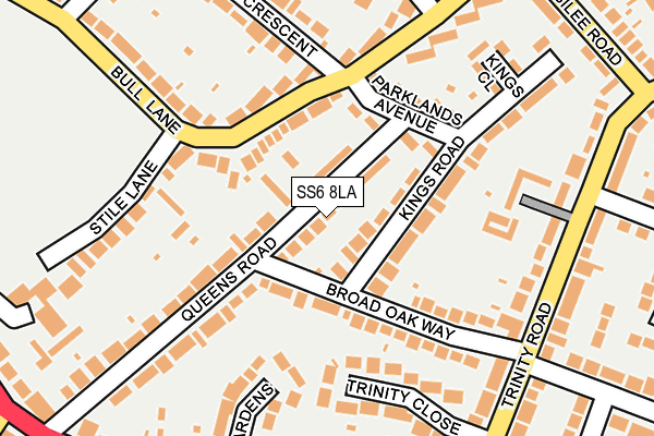 SS6 8LA map - OS OpenMap – Local (Ordnance Survey)