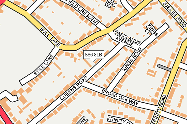 SS6 8LB map - OS OpenMap – Local (Ordnance Survey)
