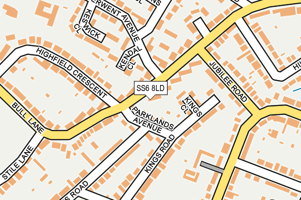 SS6 8LD map - OS OpenMap – Local (Ordnance Survey)
