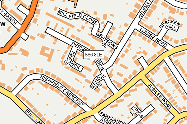 SS6 8LE map - OS OpenMap – Local (Ordnance Survey)
