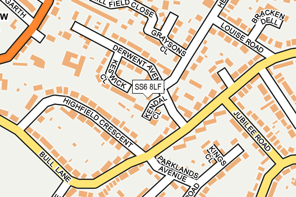 SS6 8LF map - OS OpenMap – Local (Ordnance Survey)