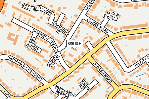 SS6 8LH map - OS OpenMap – Local (Ordnance Survey)