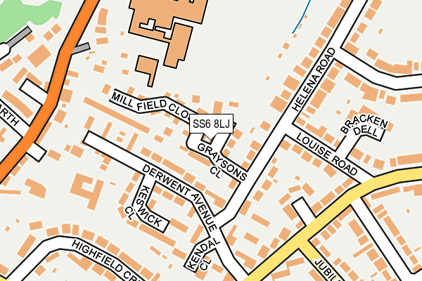 SS6 8LJ map - OS OpenMap – Local (Ordnance Survey)