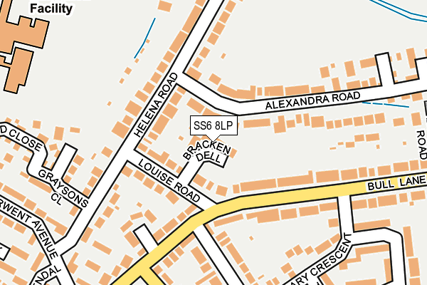 SS6 8LP map - OS OpenMap – Local (Ordnance Survey)