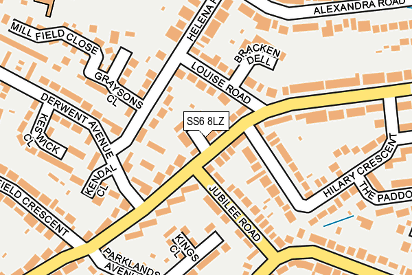 SS6 8LZ map - OS OpenMap – Local (Ordnance Survey)