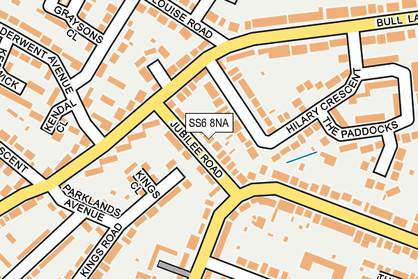 SS6 8NA map - OS OpenMap – Local (Ordnance Survey)