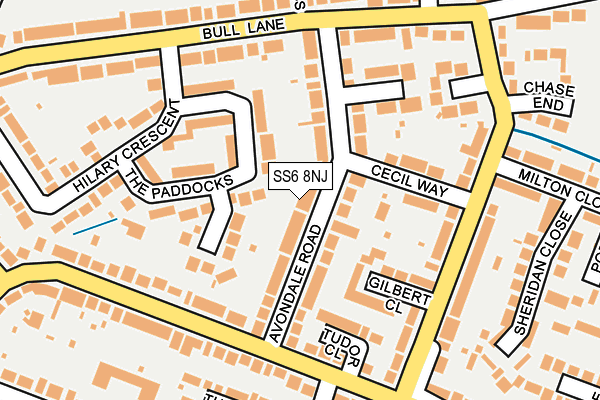 SS6 8NJ map - OS OpenMap – Local (Ordnance Survey)