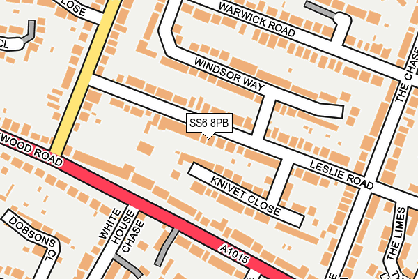 SS6 8PB map - OS OpenMap – Local (Ordnance Survey)
